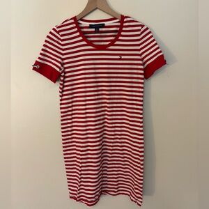 Tommy Hilfiger Red and White Striped Dress Size S/P